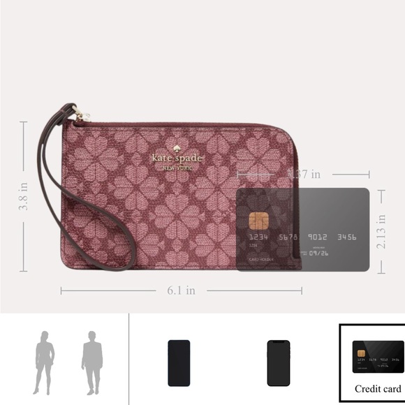 NWT Lucy Small L-zip Wristlet in color Grenache - Picture 6 of 8